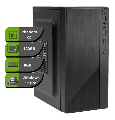 Pc Ecs Black Series Phenom X2 8gb Ddr3 Ssd 120gb Windows 11