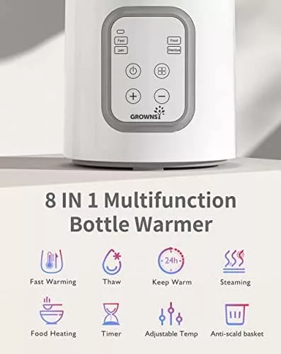 Calentador de biberones, calentador de leche para bebés 8 en 1 rápido con  temporizador para leche materna o fórmula, control preciso de temperatura