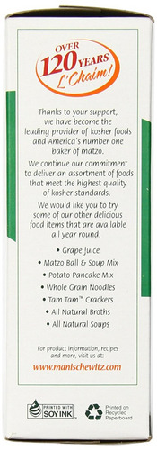 Manischewitz Orgánica Matzo Cracker, 10 Onzas