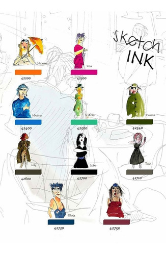 Imagen 2 de 4 de Tinta Permanente Sketchink Rohrer&klingner Emma 50ml