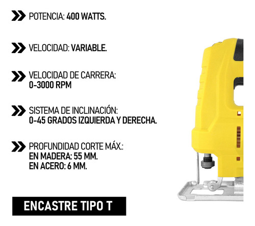 Sierra Caladora Electrica 400w + Maletin + Hoja Corte Madera