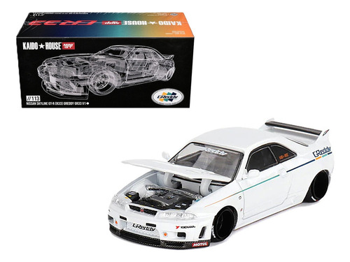 Mini Gt Kaido House Nissan Skyline R33 Gt-r Greddy V1 //113 Color Blanco