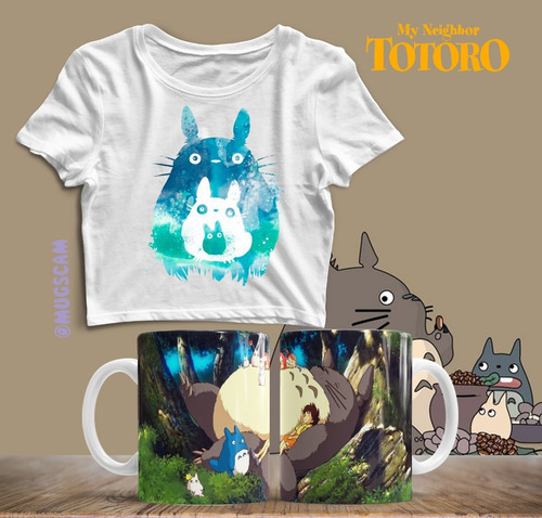 Imagen 2 de 10 de Plantillas Tazas Polos Estudio Ghibli Sublimación Mockup