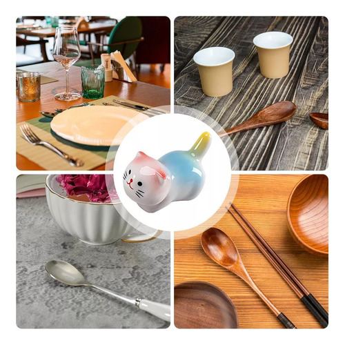 Lindo Soporte Para Palillos Con Forma De Gato, 5 Unidades
