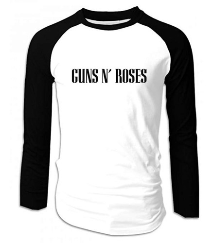 Camiseta Guns' N Roses Rock Manga Larga Camibuso