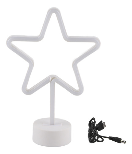 Mesa Led Usb Con Diseño De Estrella De Cinco Puntas, Letrero