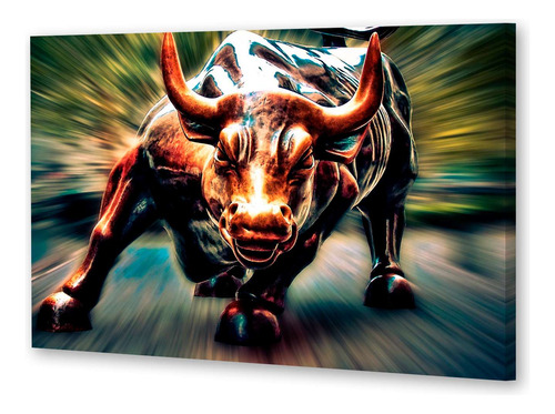 Cuadro 50x75cm Toro Wall Street Finanzas Inversiones M2