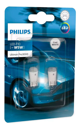 Imagen 1 de 1 de Lampara Philips Led T10 12v Blanca Ultinon Pro Pack X2