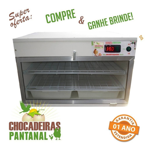 Chocadeira Pantanal 200 Ovos Bivolt Dig. + 2 Dvd Video Curso