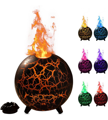 Humidificador De Volcán Difusor De Llama: 200ml 7 Colores Di