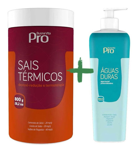 Kit Sais Térmicos, Águas Duras 500ml Água Termal Buona Vita