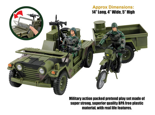 Juguete Click N Play De VehĂculo Militar Con Accesorios