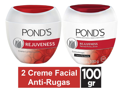 Pond's Rejuvens, antiarrugas, rojo, día y noche, 100 g, tiempo de aplicación: día/noche, tipo de piel