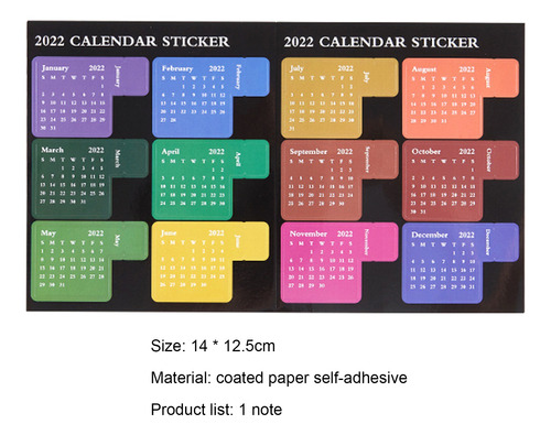 Pestaña Índice Cuaderno Calendario 2022 