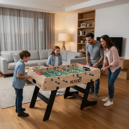 Mesa De Fútbol Plegable De Madera MDF Con Mangos Telescópicos, Para Adultos, Adolescentes Y Niños, Juego Deportivo De Interior Y Exterior, Incluye 2 Balones Y Marcadores, Tamaño 121x61x81 Cm