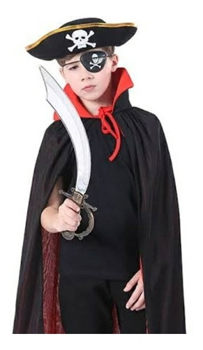 Imagen 6 de 7 de Capa Bruja Vampiro Mago Talla S Disfraz Halloween 85cm Largo