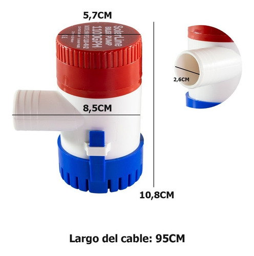 Imagen 2 de 4 de Bomba Achique Tipo Bilge 1100gph 12volts Lancha Motor Velero