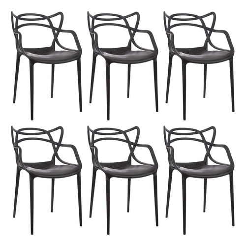 Kit 6 Cadeiras Allegra Para Sala Jantar Jardim  Cozinha 