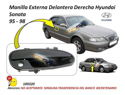 Manilla Externa Hyundai Sonata 95-98 Delantera Derecha