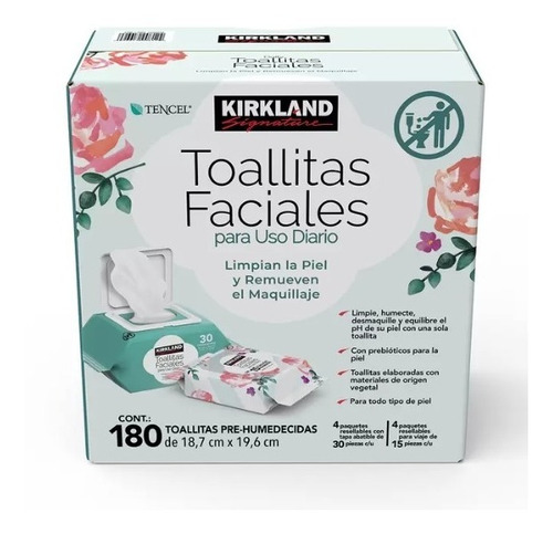 Toallitas Faciales Kirkland Caja De 180pz, De Uso Diario