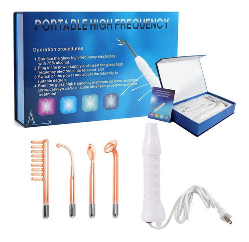 Alta Frecuencia Portatil Facial Y Corporal 4 Electrodos