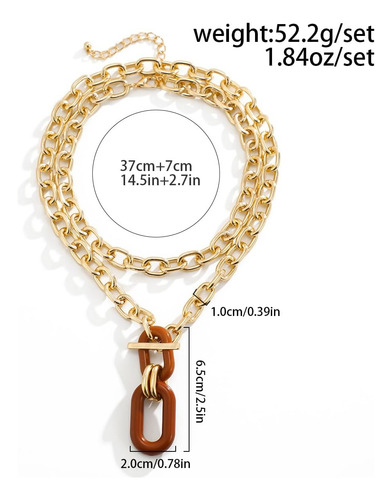Cjiayujew Collares En Capas De Oro Colgante De Hebilla Retro