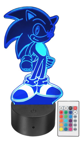 Lámpara Led Sonic The Hedgehog Rgb Acrílico Personalizada