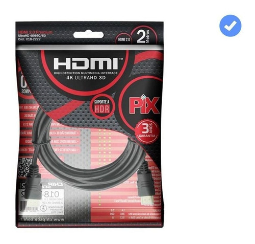 Imagem 6 de 8 de Cabo Hdmi 2.0 4k 3d Ultrahd 2metros Ps3 Ps4 Xbox Tv Notebook