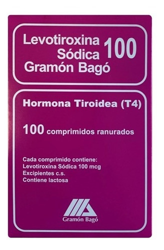 Levotiroxina Sódica 100mgs X 100 Comp.(t4, Tecuatro,)