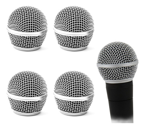 4 Cabezal Microfono Sm58 Repuesto Tamaño Estandar Para