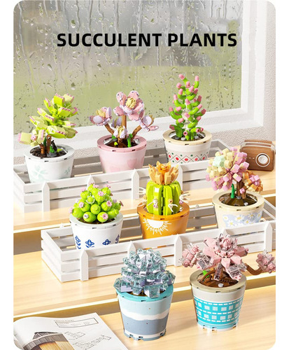 Ziyostar Mini Bloques 262pcs Planta Suculenta Bonsai Juego D