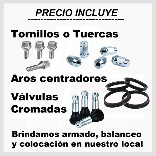 Llantas 14 4x100 4x114.3 + Tornillo Válvula A.centrador
