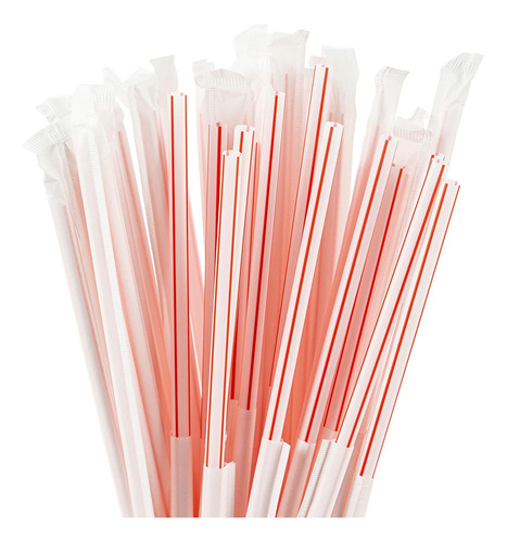 Pajitas De Plastico A Rayas Durahome Envueltas Individual...