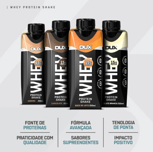 Bebida Uht Whey Protein Concentrado 250ml Shake Pronto Dux