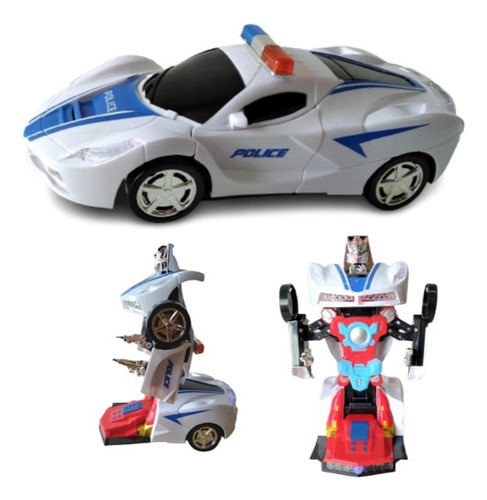 Carrinho Transformers Robô Policia Musical Luz Bate Volta Nf