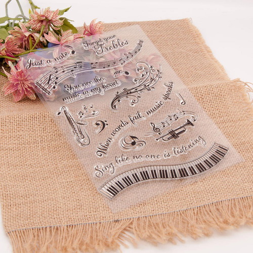 Sellos De Letras Con Temas Musicales, Sellos Transparentes