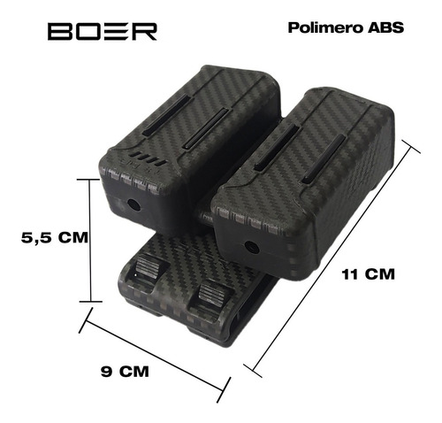 Imagen 4 de 8 de Porta Cargador Doble Táctico Polimero Boer Molle Universal