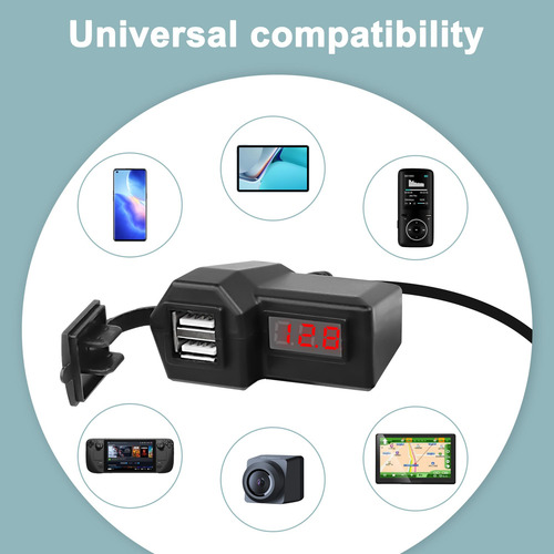 Cargador Usb Para Motocicleta 5 V 3 1 A Con Voltímetro