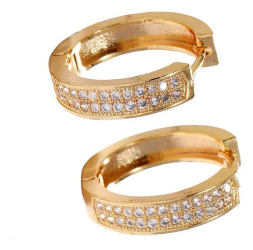 Arracadas De Oro 18k Lam Y Brillantes + Estuche