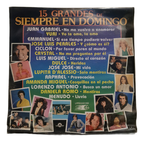 15 Grandes De Siempre En Domingo Lp Vinilo Original
