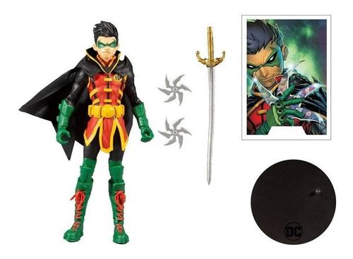 Dc Multiverse Damian Wayne Como Robin Figura Accion