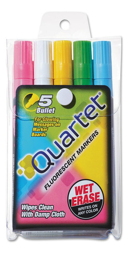 Quartet Glo-write Fluorescent Markers, Wet-erase, Assorted C