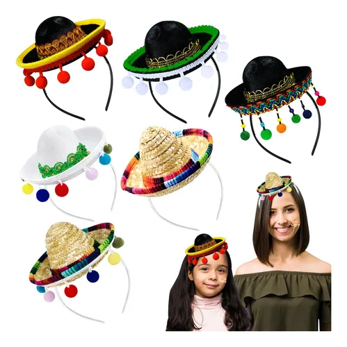 comprar Pacote Com 6 Chapéus Fiesta Sombrero, Chapéus De Palha De