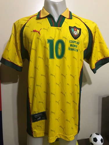 Camiseta Camerún Copa Africa 1998 Francia Mboma #10 M - L