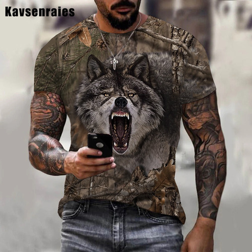 Camiseta Con Estampado 3d De Ciervo Sika De Camuflaje Animal