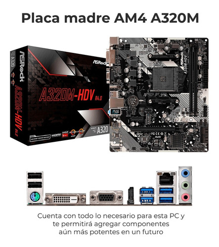 Imagen 6 de 9 de Pc Ryzen 3 2200g 8gb Computadora Escritorio Gamer Completa