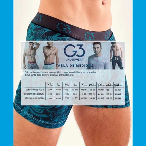 Calzoncillos Hombre G3 Boxers Hombre Estampado Pack X3