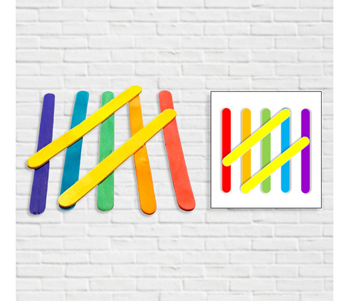 Juego Didactico Patrones Con Palitos De Colores + Tarjetas