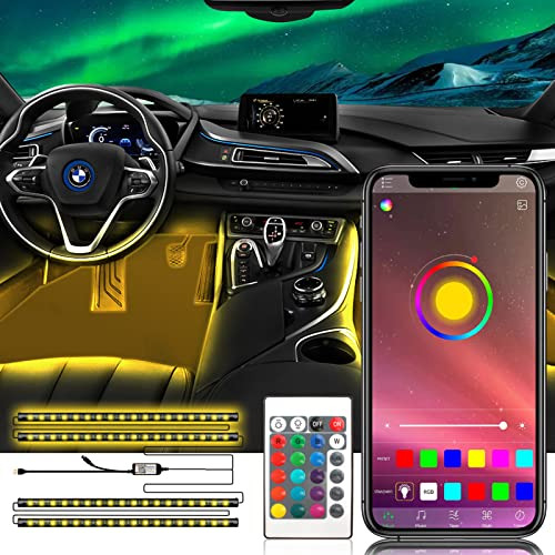 Tira De Luces Led Coche, 4 Luces Led Interiores, Tira D...