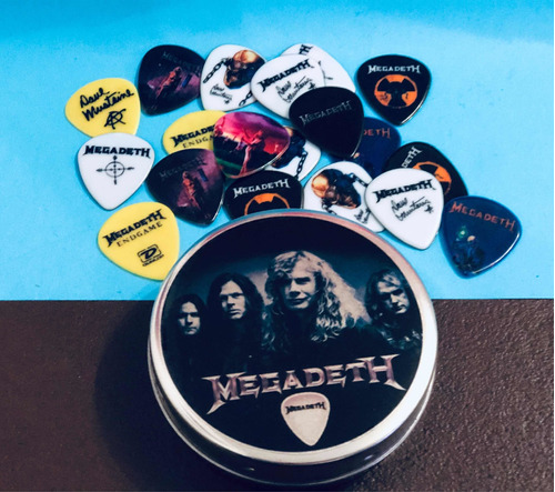 25 Púas Megadeth - Dave Mustaine + Lata De Regalo